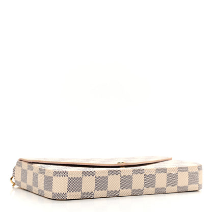 Louis Vuitton Damier Azur Pochette Felicie Chain Wallet Rose Ballerine 5 of 11