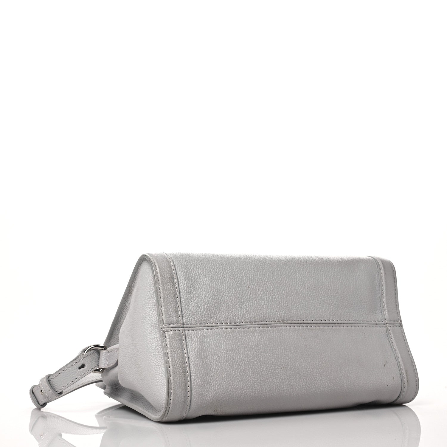 Alexander McQueen Pebbled Calfskin Small Skull Padlock Zip Around Tote Light Grey 3 of 13
