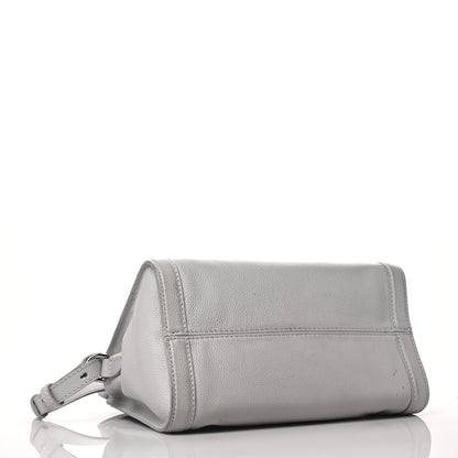 Alexander McQueen Pebbled Calfskin Small Skull Padlock Zip Around Tote Light Grey 3 of 13