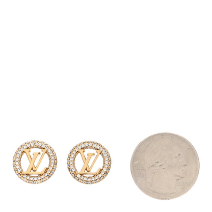 Louis Vuitton Metal Crystal Louise By Night Earrings Gold 2 of 8