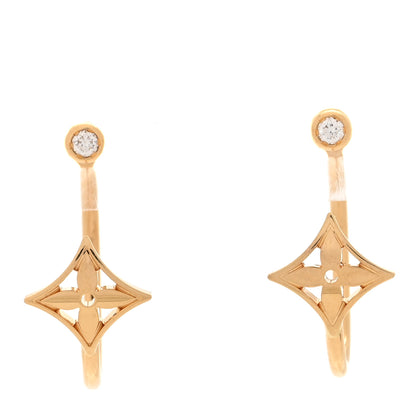 Louis Vuitton 18K Yellow Gold Diamond Small Idylle Blossom Hoop Earrings 1 of 5