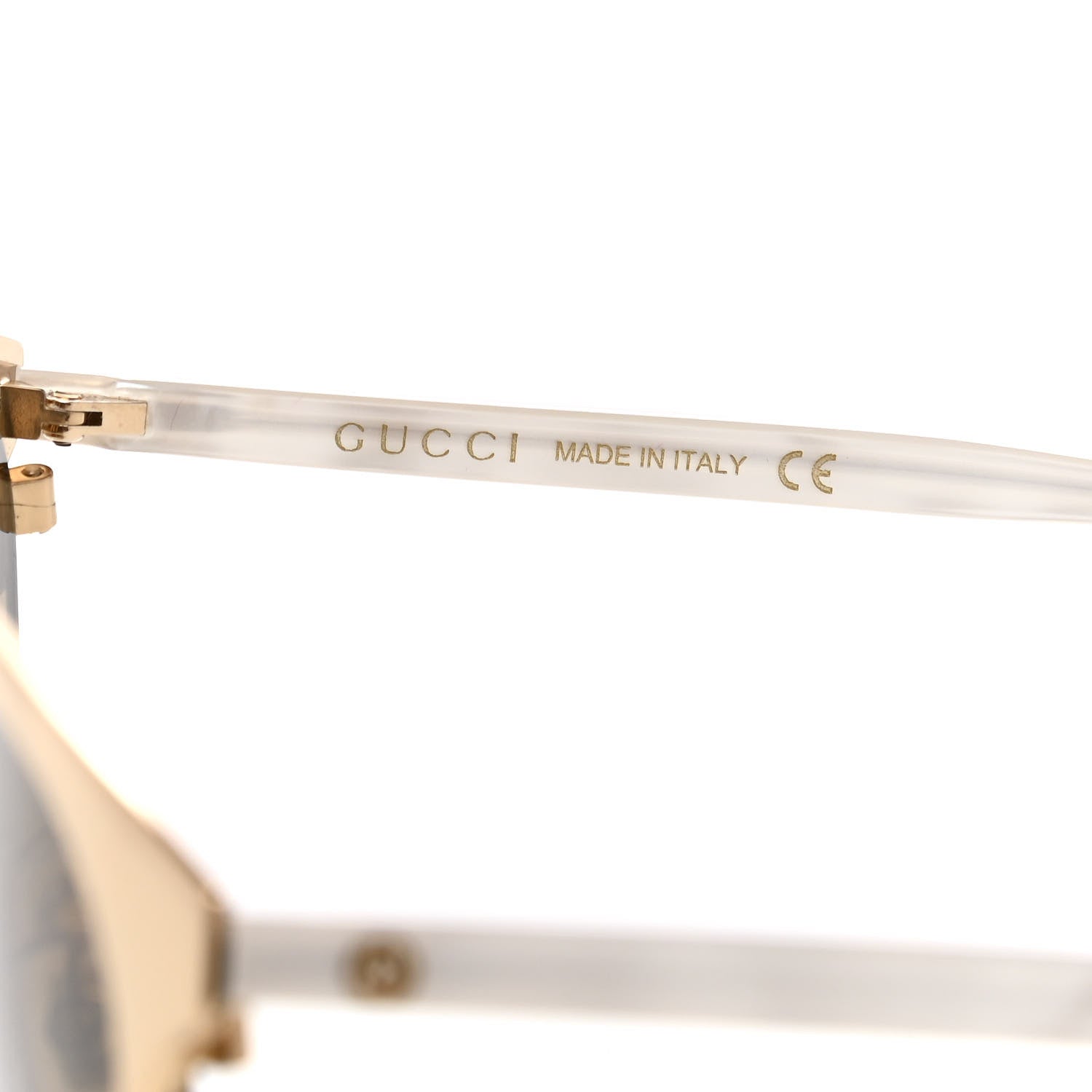 Gucci Round Metal Sunglasses GG0244S Gold 5 of 7