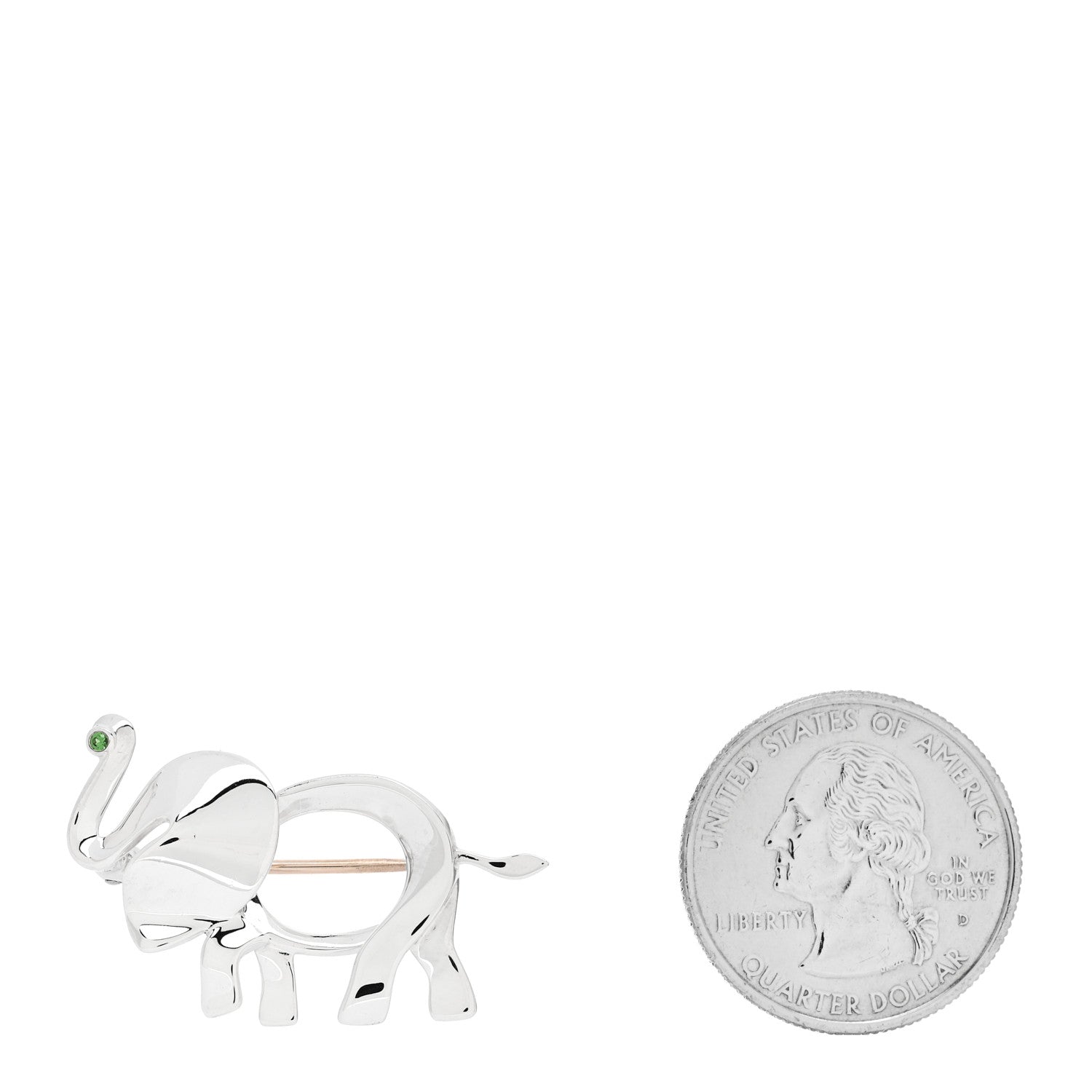 Tiffany Sterling Silver Tsavorite Save the Wild Elephant Brooch 2 of 5