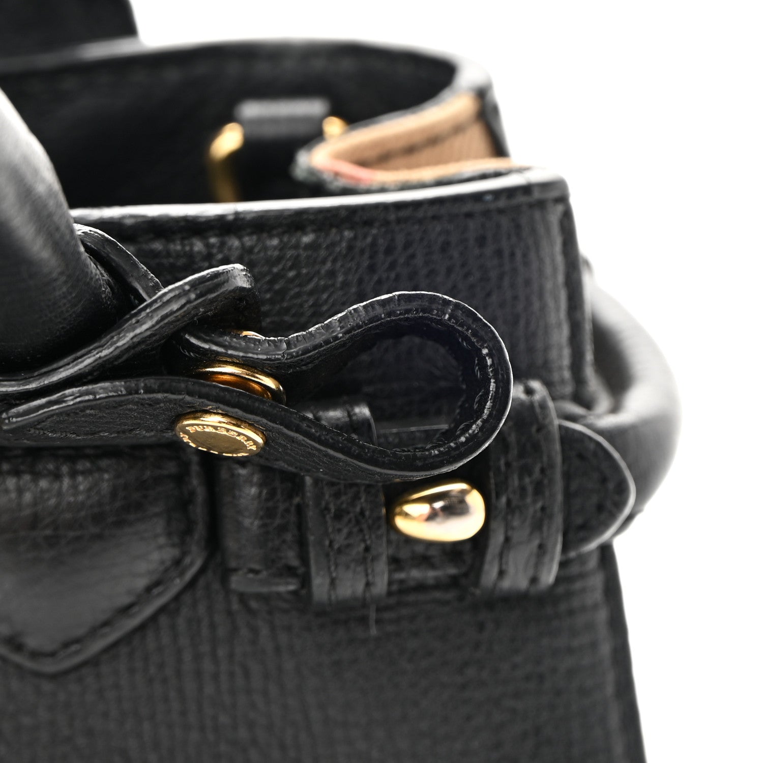 Burberry Derby Calfskin House Check Baby Banner Tote Black 19 of 19