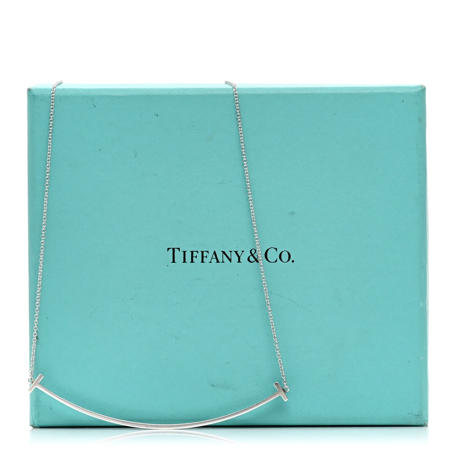 Tiffany Sterling Silver Large T Smile Pendant Necklace 5 of 5