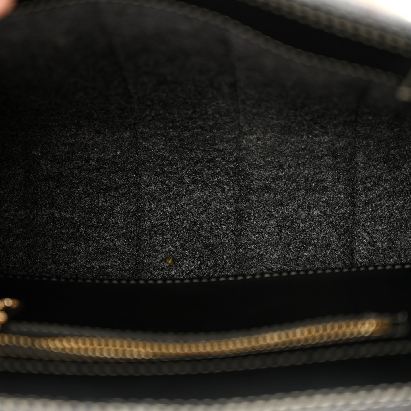 Felt Calfskin Small Woody Ribbon Tote With Strap Cashmere Grey