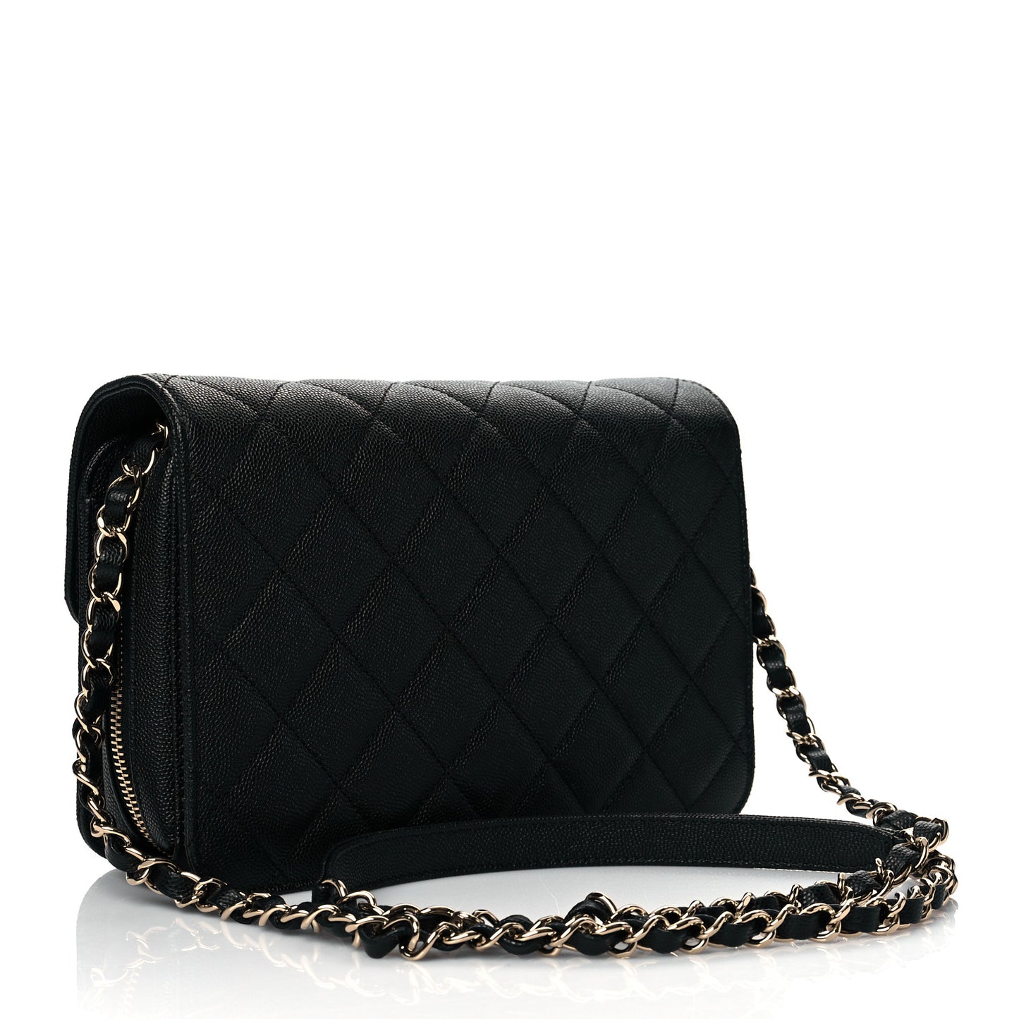 Caviar Quilted Large Like A Wallet Flap Black