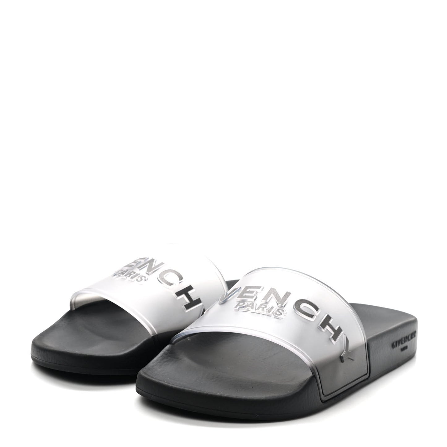 Rubber Logo Pool Slide Sandals 10 Black