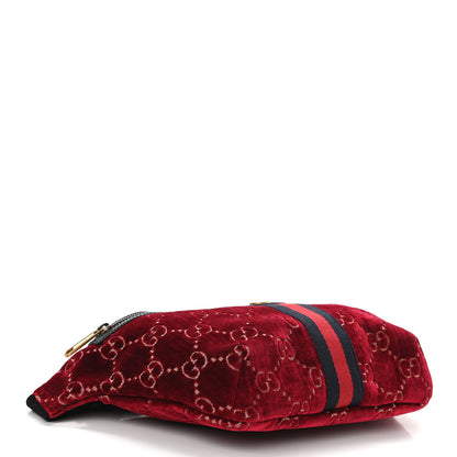 Gucci GG Monogram Velvet Belt Bag Red Cipria 4 of 10