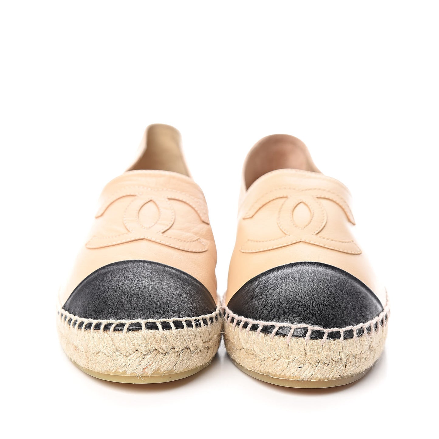 Lambskin CC Espadrilles 39 Beige Black