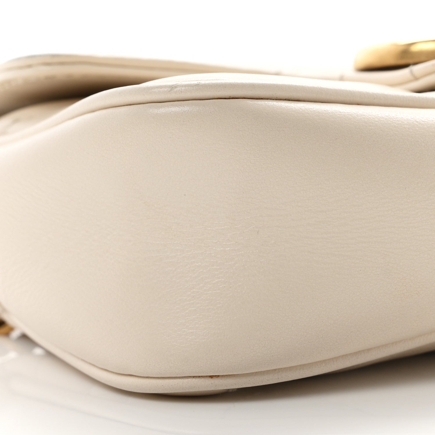 Gucci Calfskin Matelasse Super Mini GG Marmont Shoulder Bag White 9 of 11
