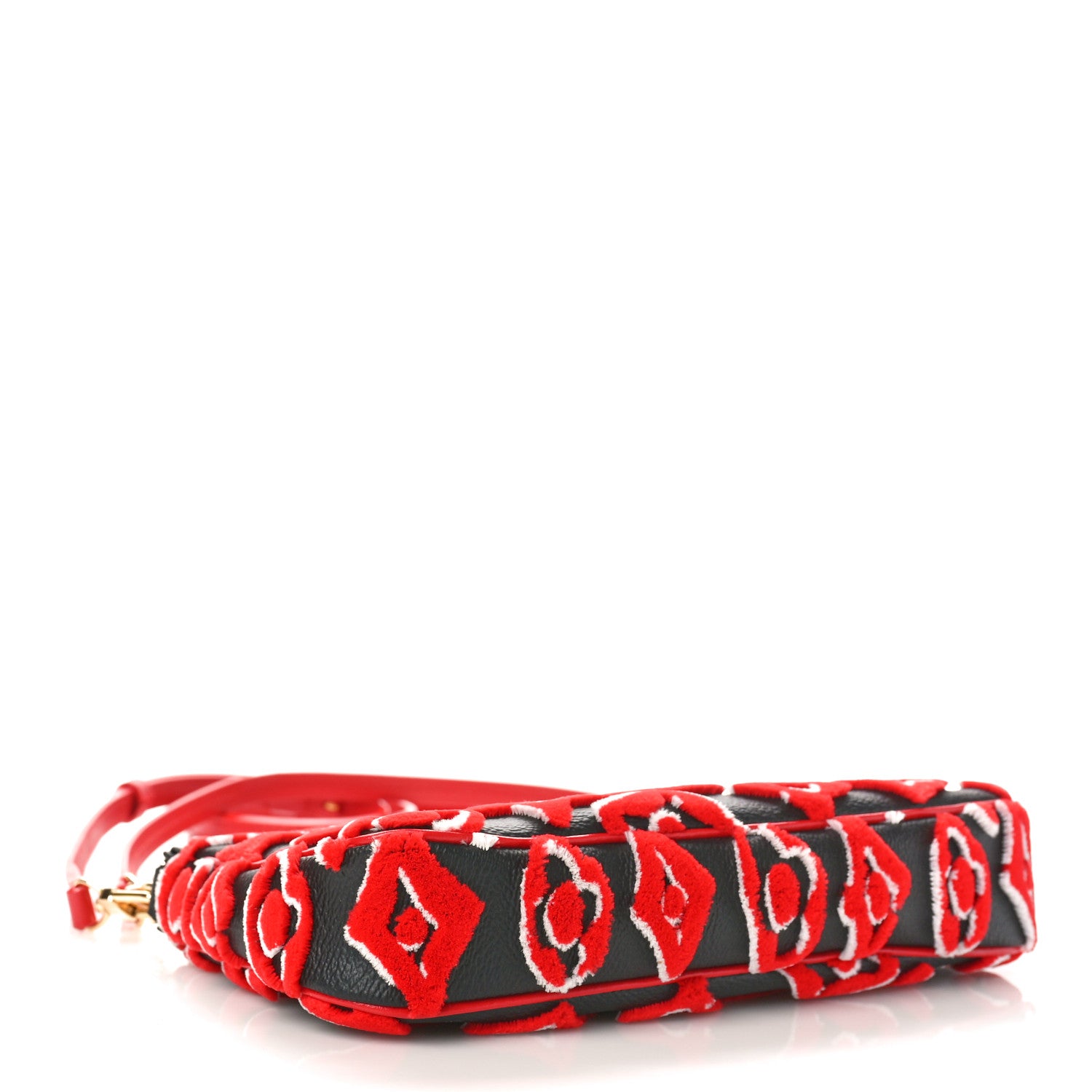 Louis Vuitton X UF Tufted Monogram Pochette Accessories Black Red 4 of 9