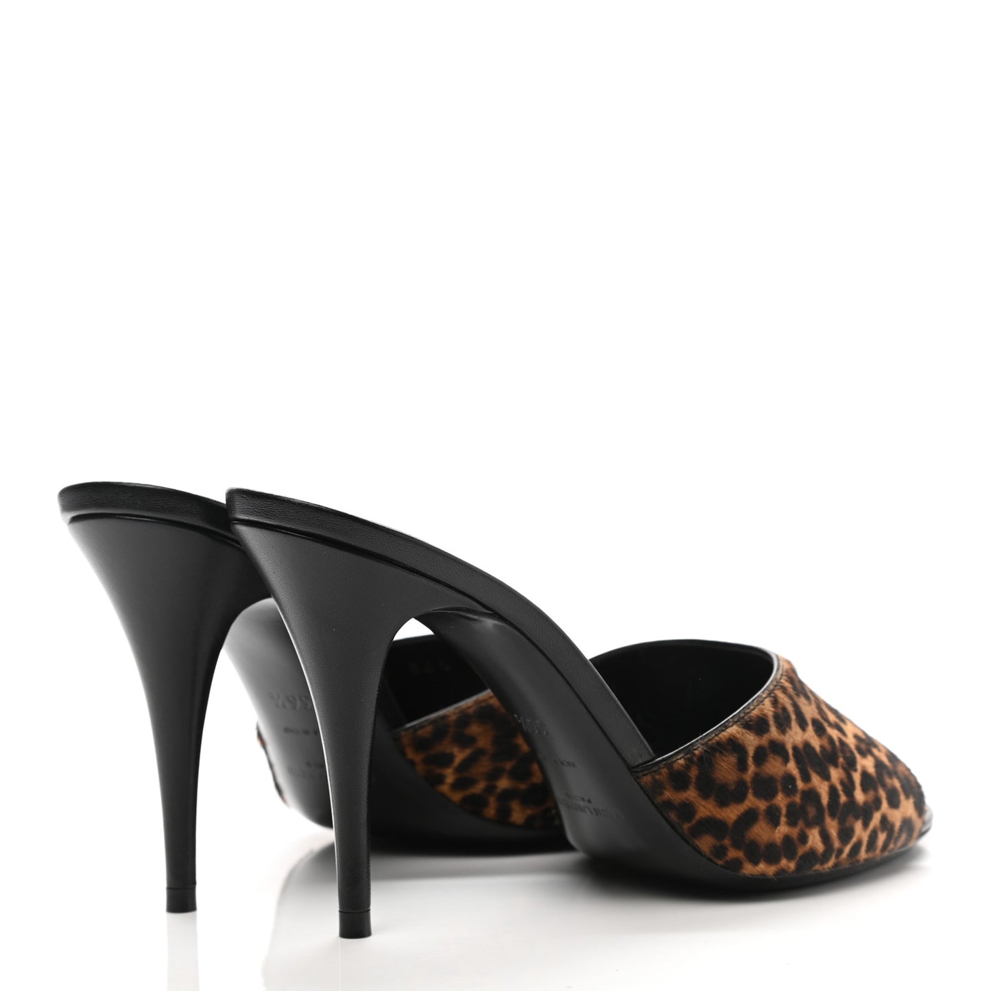 Pony Hair Leopard Print Sexy 95mm Pumps 36.5 Natural Black