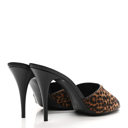 Saint Laurent Pony Hair Leopard Print Sexy 95mm Pumps 36.5 Natural Black 4 of 10