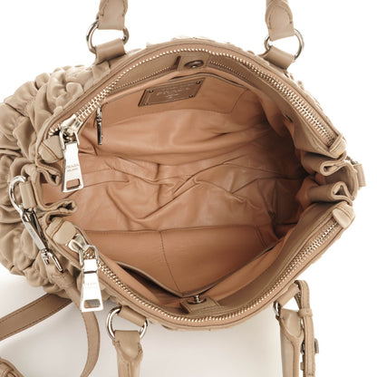 Prada Nappa Gaufre Double Zip Tote Argilla 5 of 15