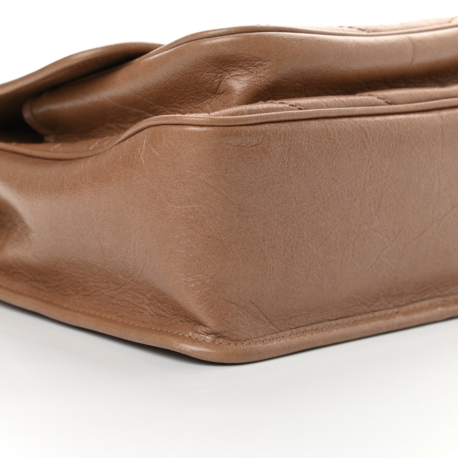 Saint Laurent Crinkled Calfskin Matelasse Monogram Medium Niki Chain Satchel Dark Toffee 9 of 10