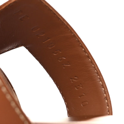Hermes Box Calfskin Oran Sandals 37 Gold 6 of 9