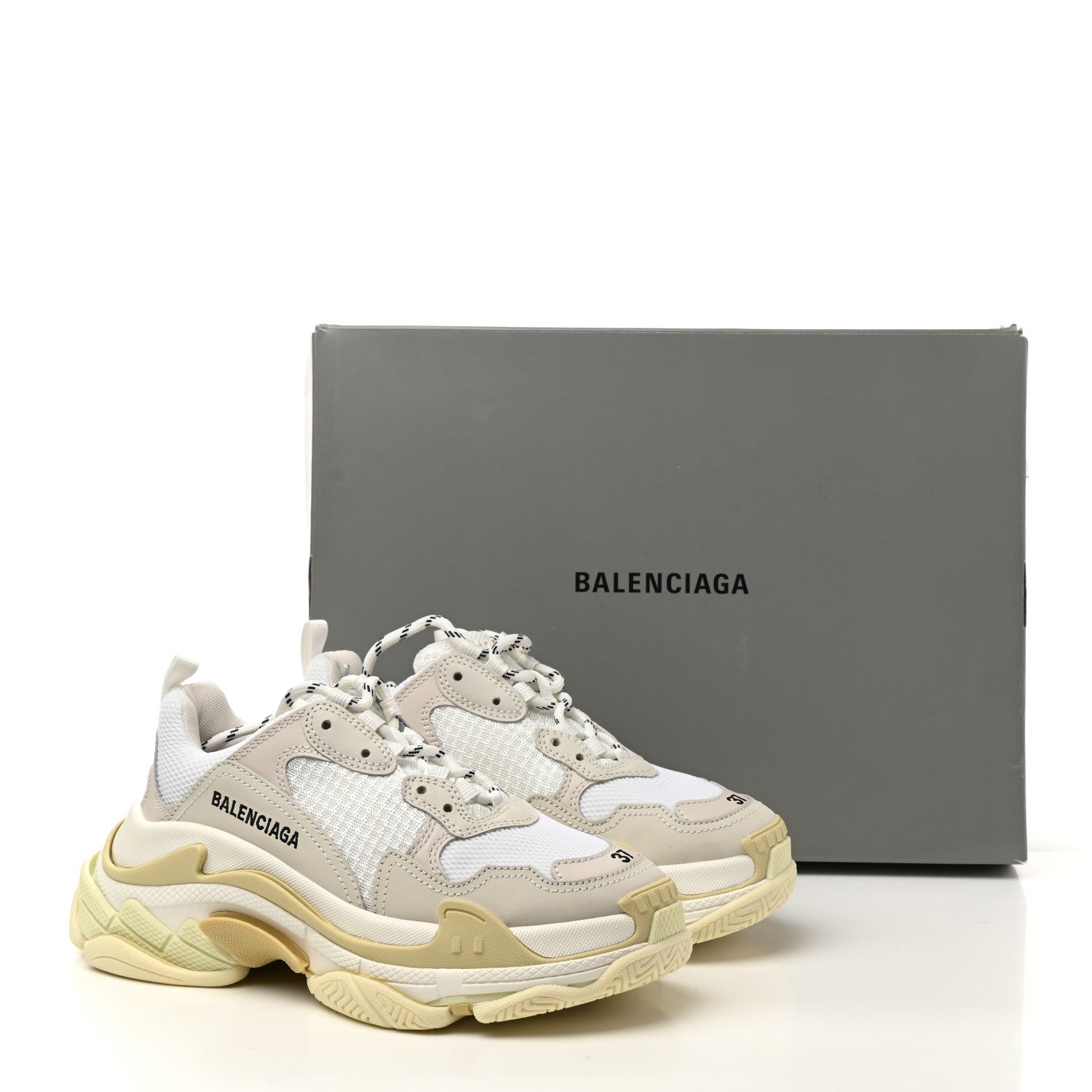 Balenciaga Fabric Mesh Womens Triple S Sneakers 37 White 9 of 9
