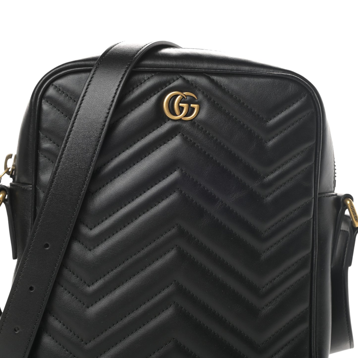 Calfskin Matelasse GG Marmont Travel Bag Black