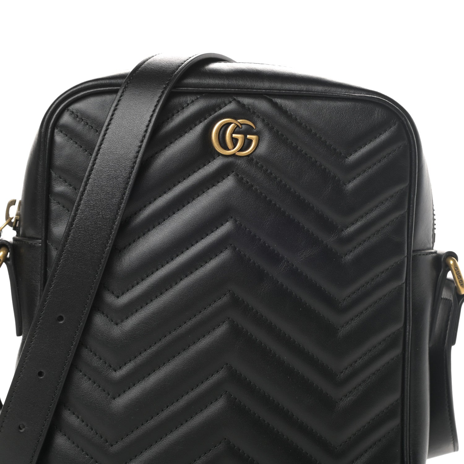 Gucci Calfskin Matelasse GG Marmont Travel Bag Black 8 of 10