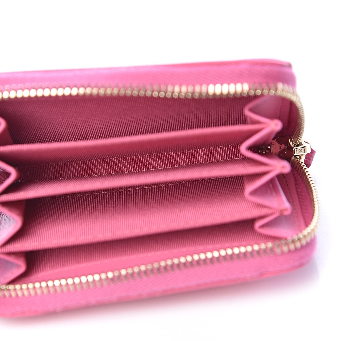 Caviar Quilted Zip Coin Purse Pink
