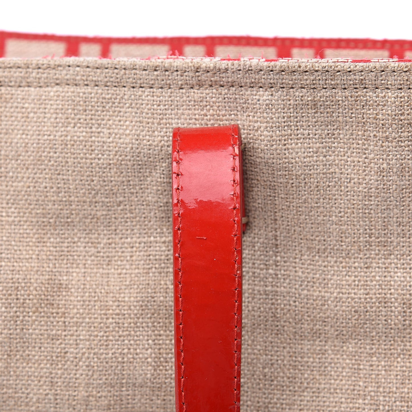 Linen Patent FF Shopping Tote Fragola