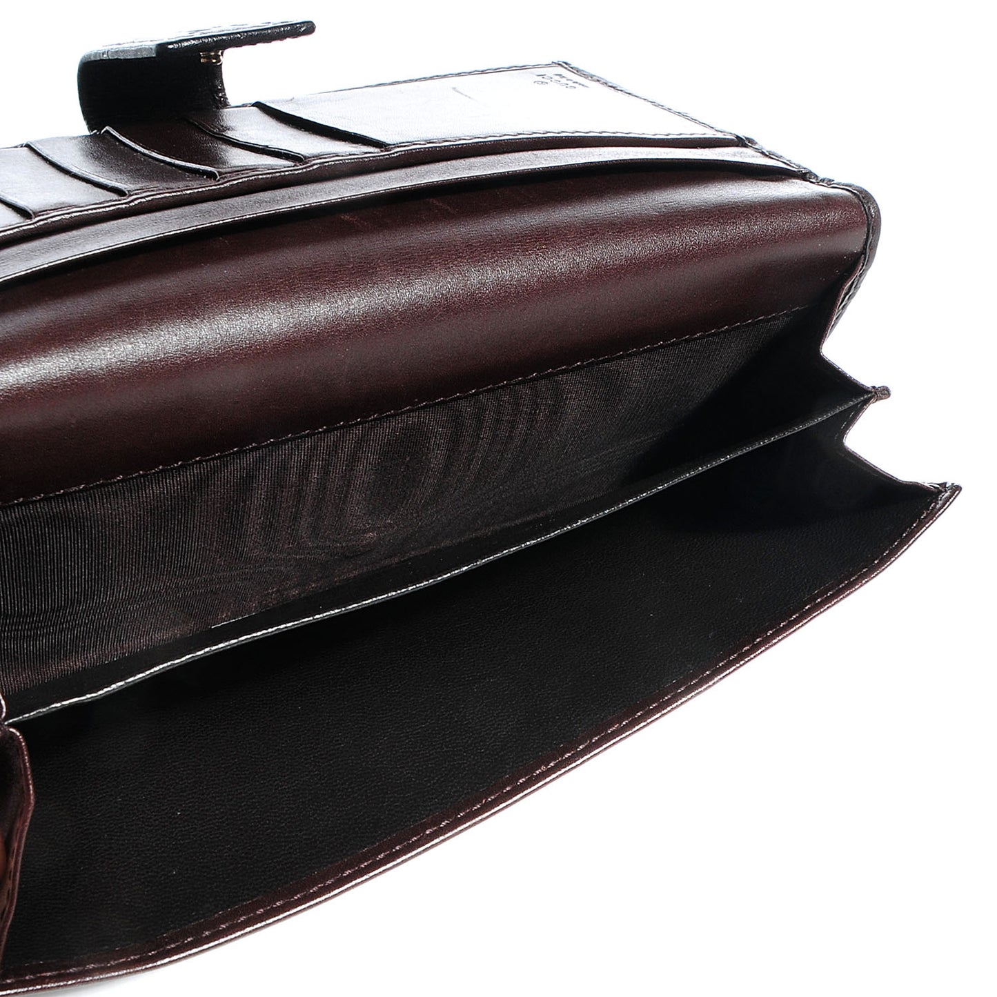 Guccissima Margaux Calfskin Metal Bar Continental Flap Wallet Chocolate