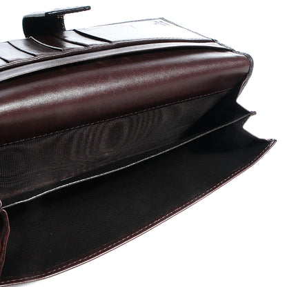 Gucci Guccissima Margaux Calfskin Metal Bar Continental Flap Wallet Chocolate 9 of 9