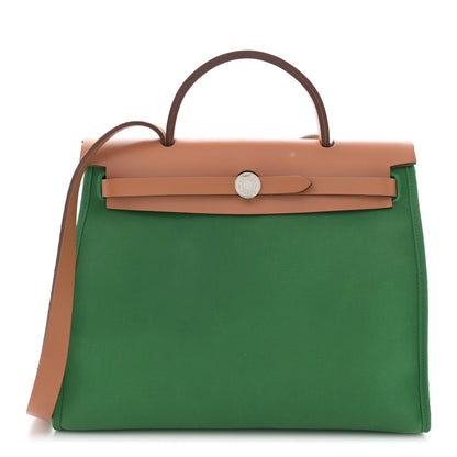 Hermes Toile H Vache Hunter Herbag Zip PM 31 Menthe Natural 1 of 14