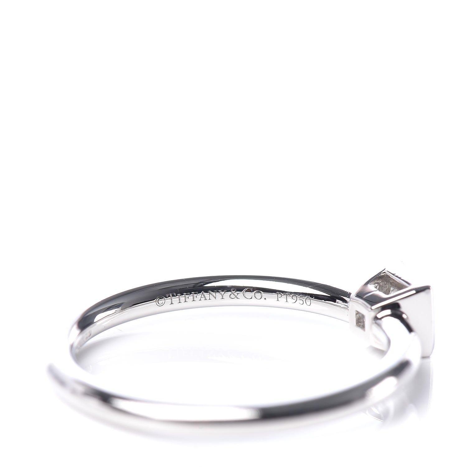 Tiffany Platinum Diamond .16ct Bezet Ring 49 4.75 5 of 5