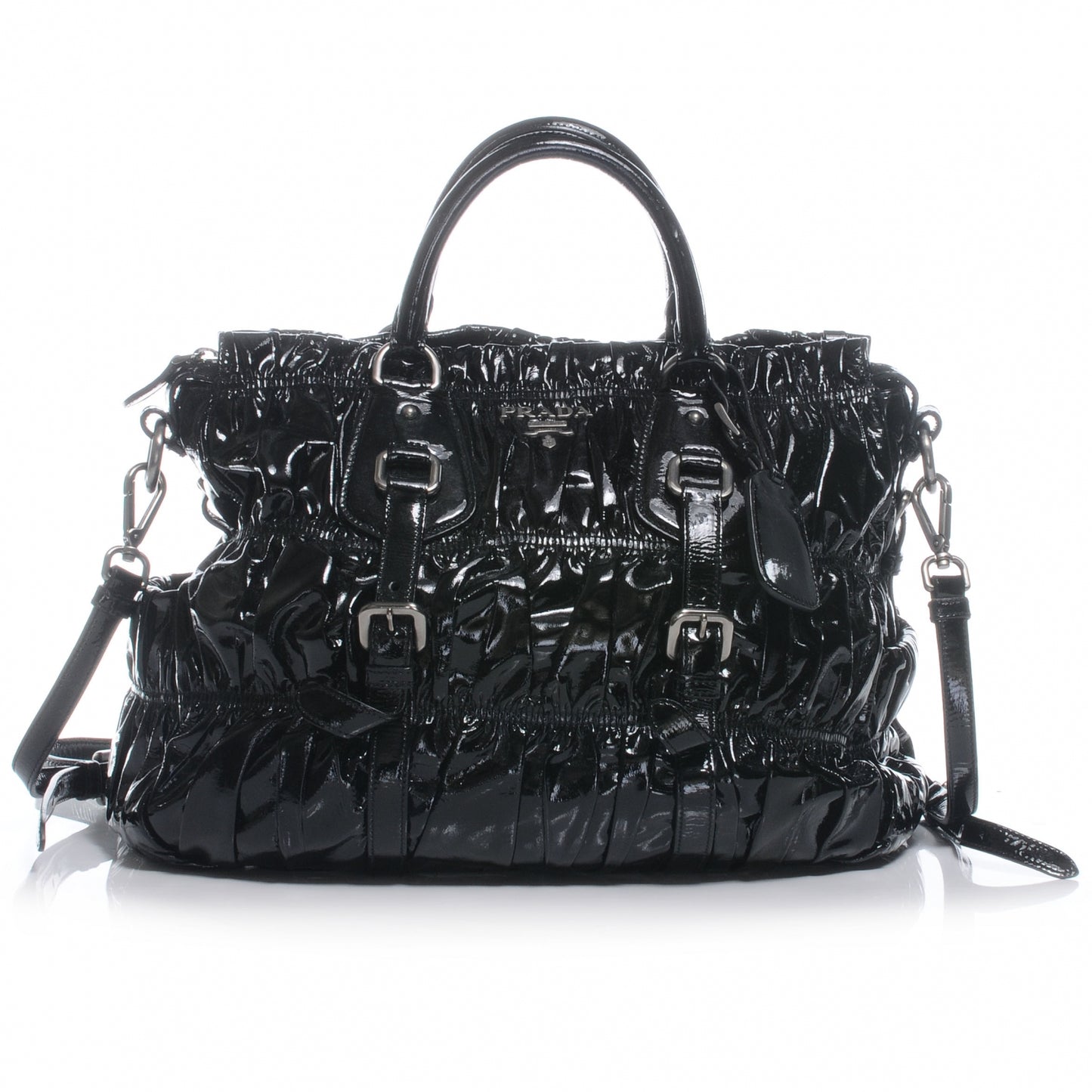 Vernice Gaufre Tote Black
