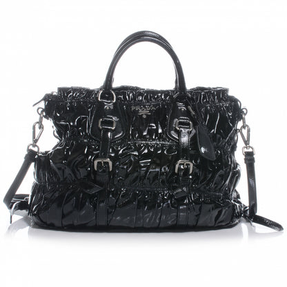 Prada Vernice Gaufre Tote Black 1 of 10