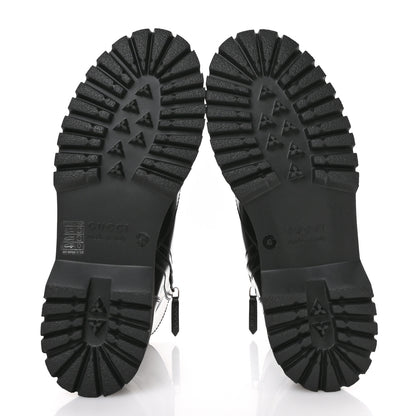 Gucci Spice Lux Nappa Web Combat Boots 40 Black 6 of 9
