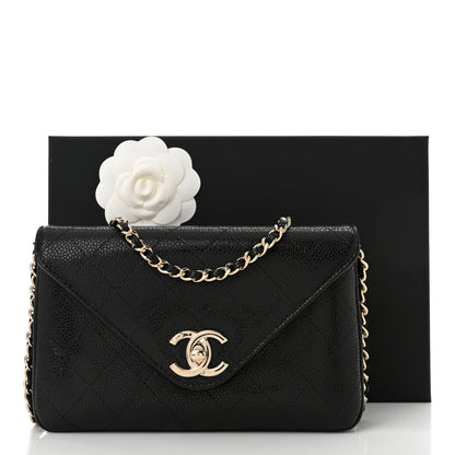 Chanel Caviar Envelope Wallet On Chain WOC Black 11 of 11