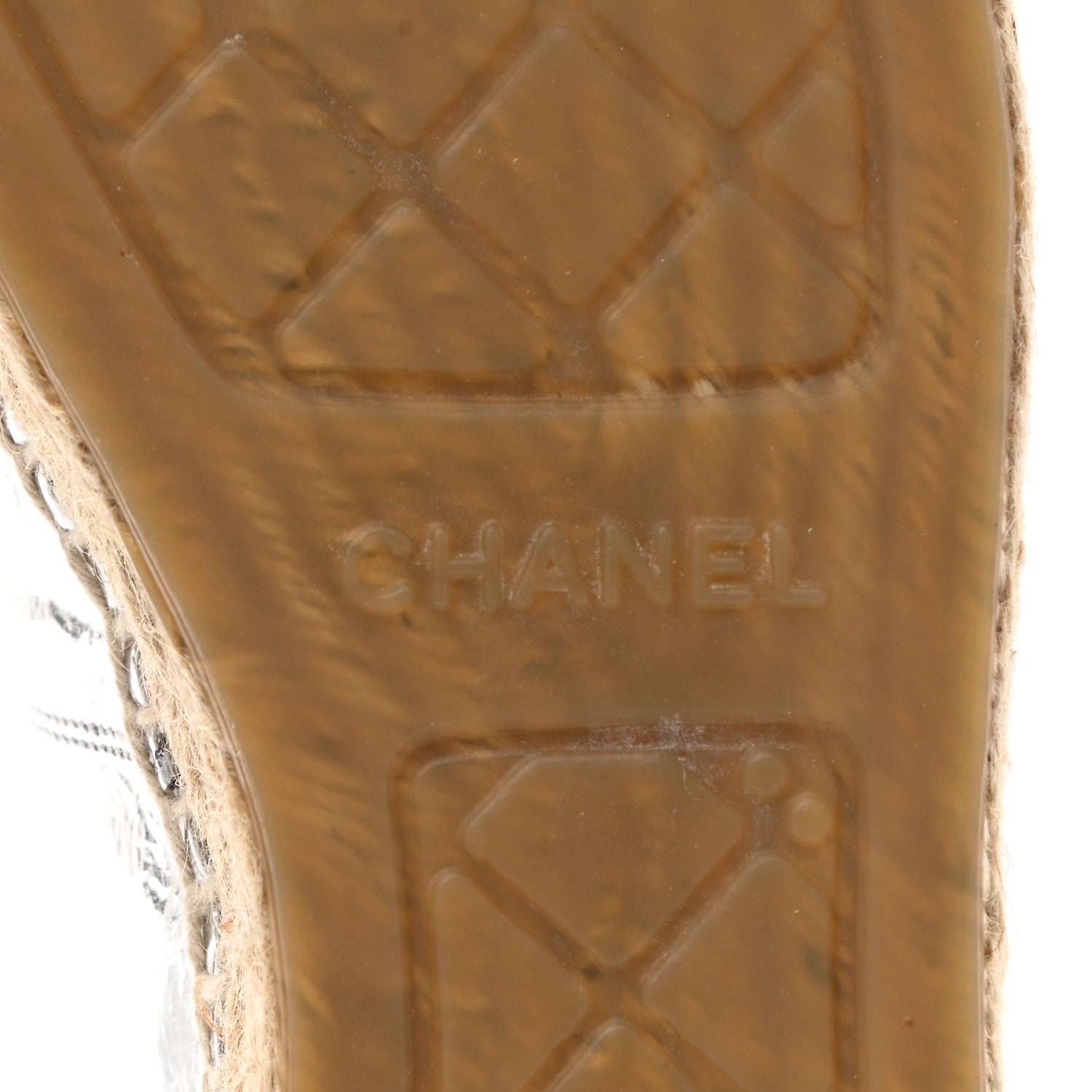 Chanel Laminated Goatskin CC Espadrilles 39 Silver 6 of 7