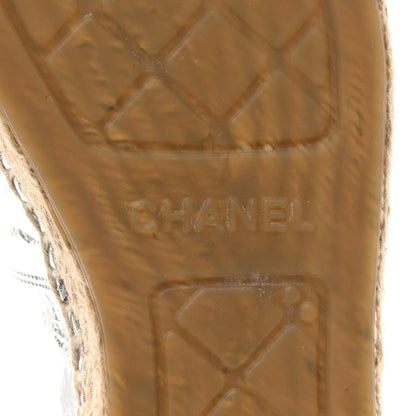 Chanel Laminated Goatskin CC Espadrilles 39 Silver 6 of 7