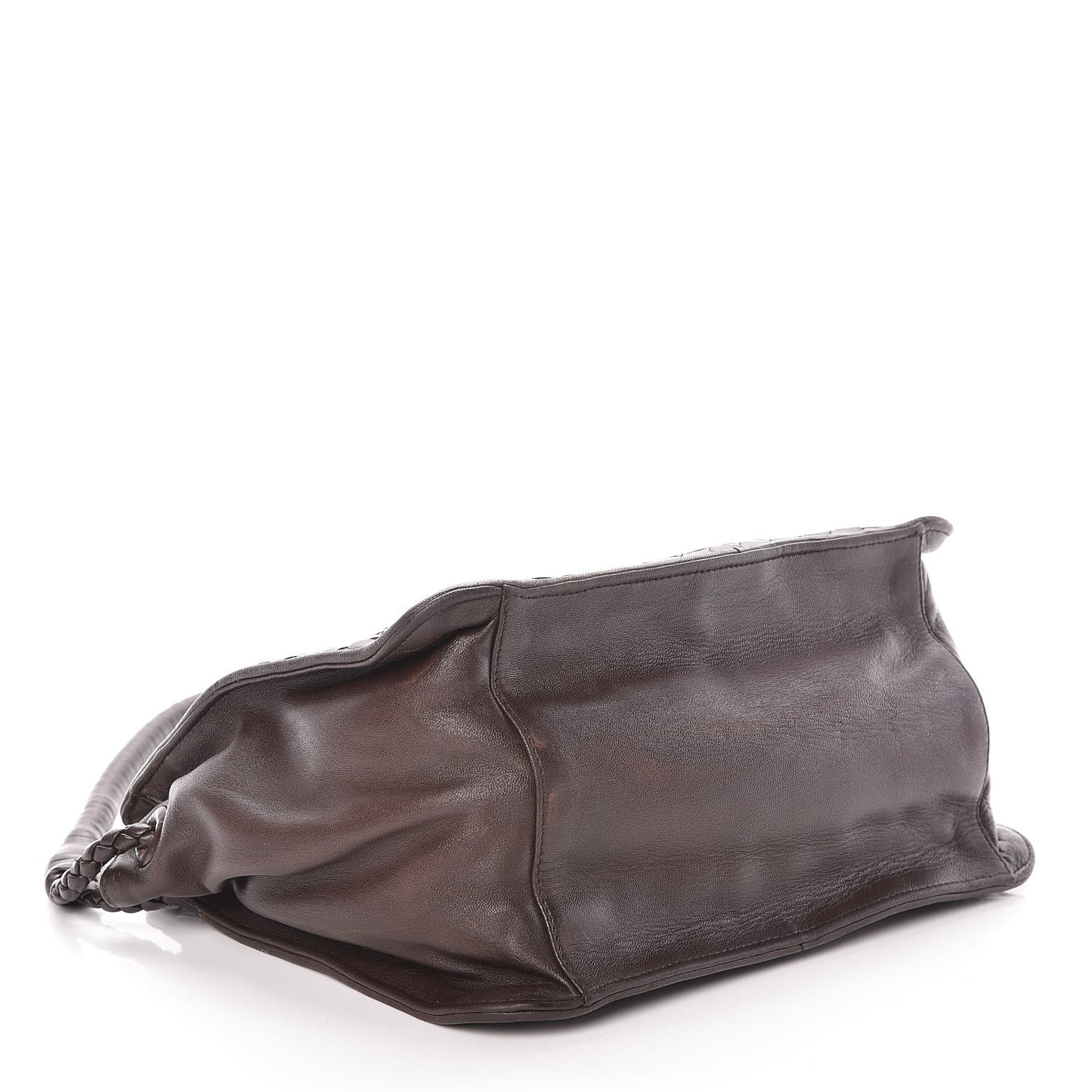Nappa Intrecciato Shoulder Bag Ebano