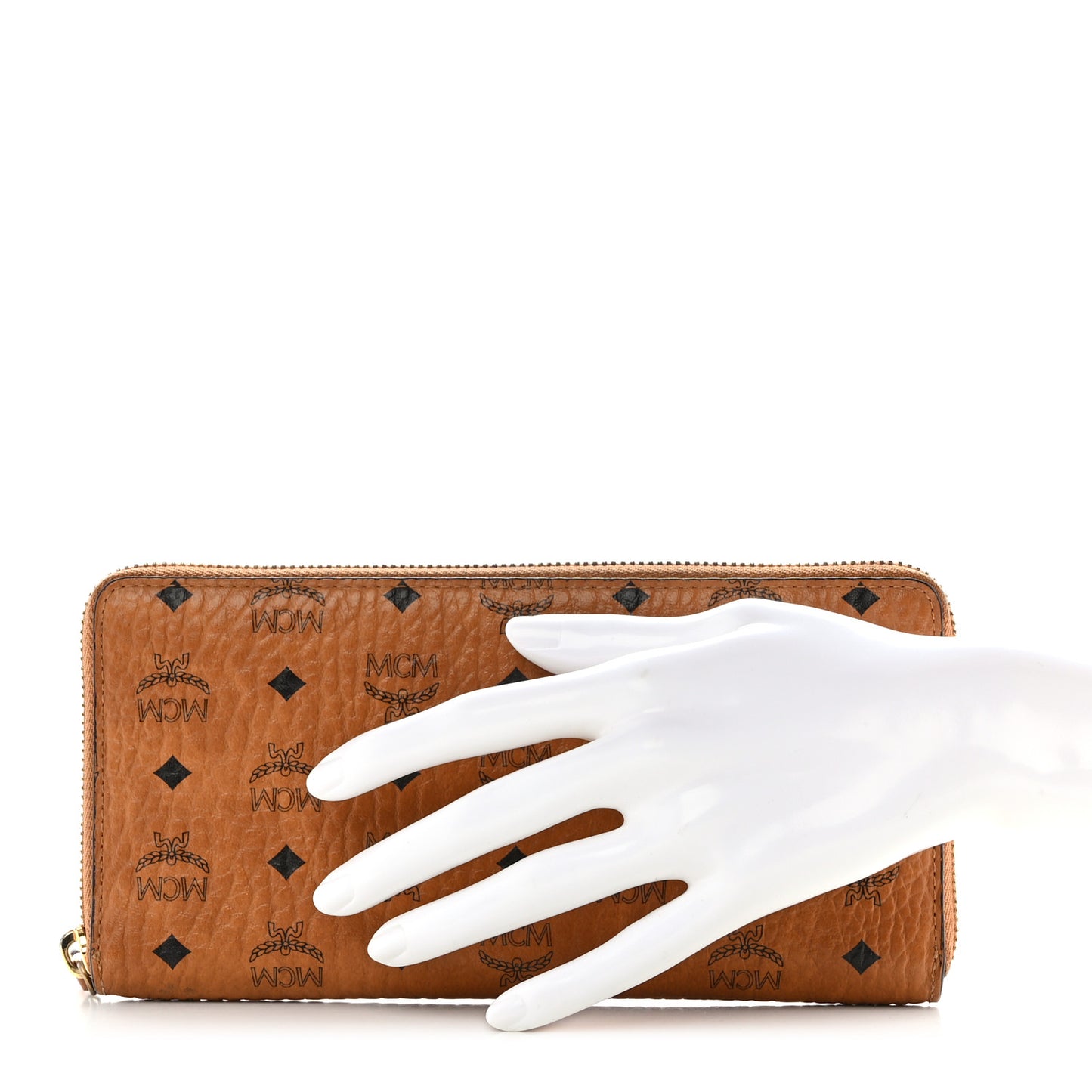 Visetos Large Zip Around Wallet Cognac