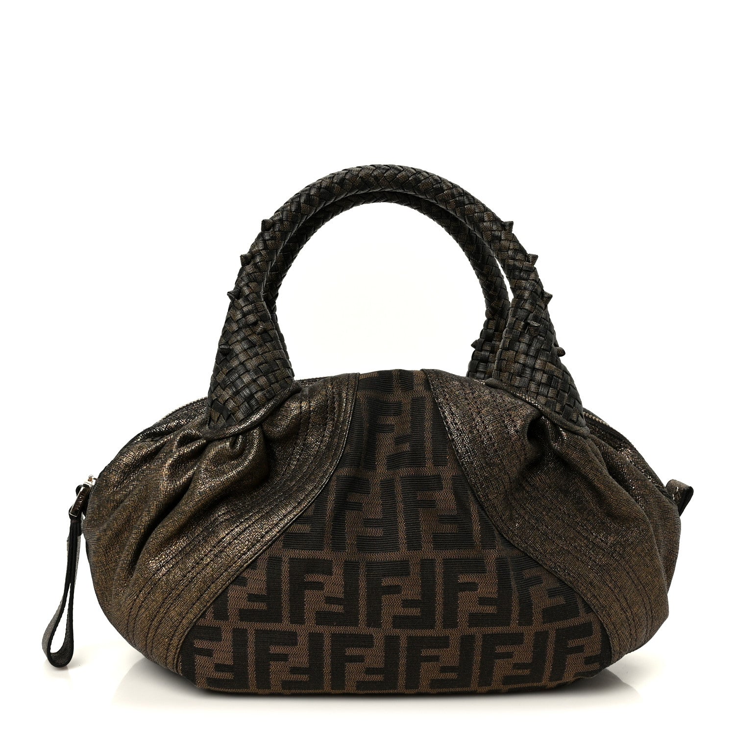 Fendi Zucca Nappa Nuvolata Vitello Tortuga Spy Bowler Tobacco Moro 1 of 12