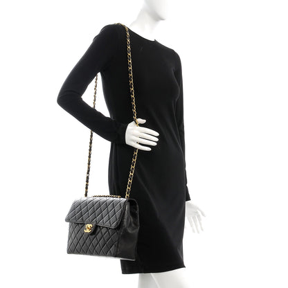 Chanel Lambskin Quilted Jumbo Single Flap Black 2 of 9