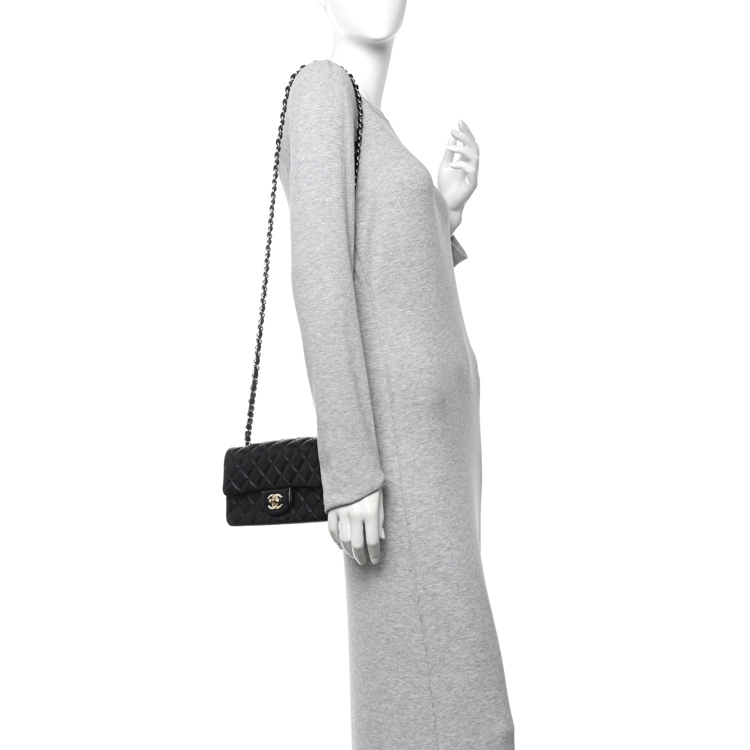 Chanel Lambskin Quilted Mini Rectangular Flap Black 2 of 10