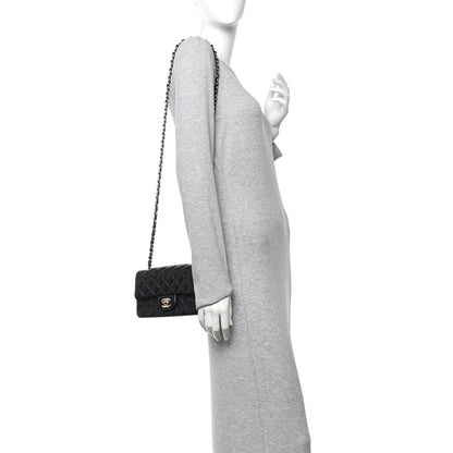 Chanel Lambskin Quilted Mini Rectangular Flap Black 2 of 10