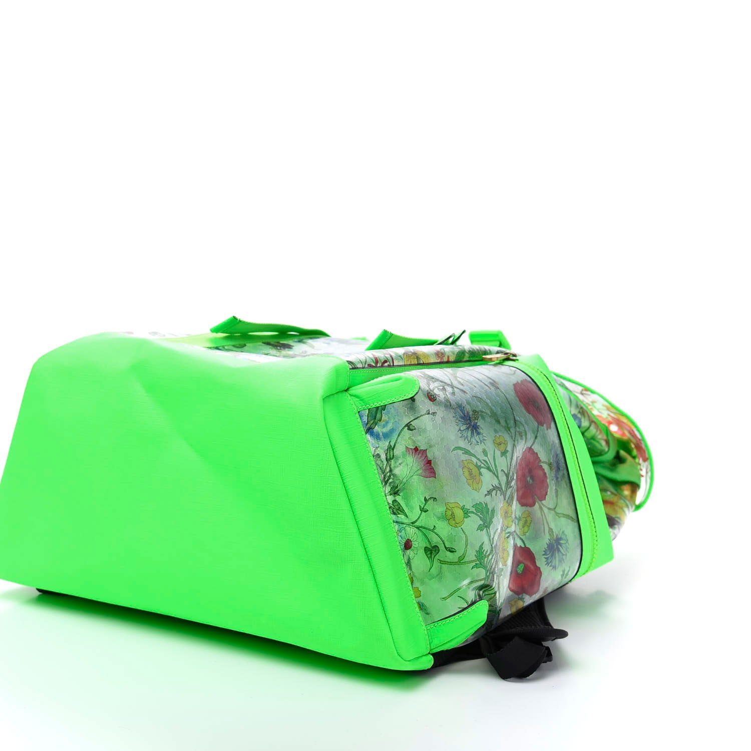 Gucci PVC Floral Double Buckle Backpack Fluo Green 6 of 11