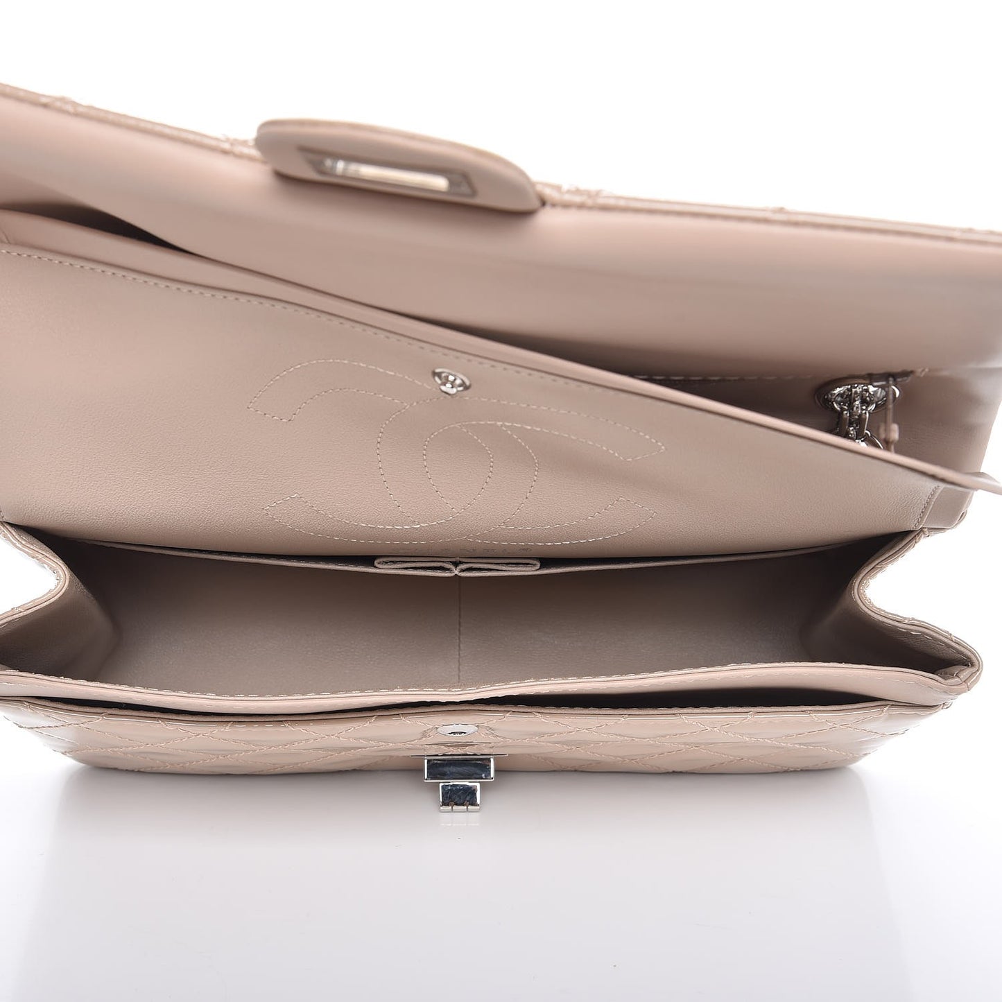 Patent Quilted 2.55 Reissue 226 Flap Beige