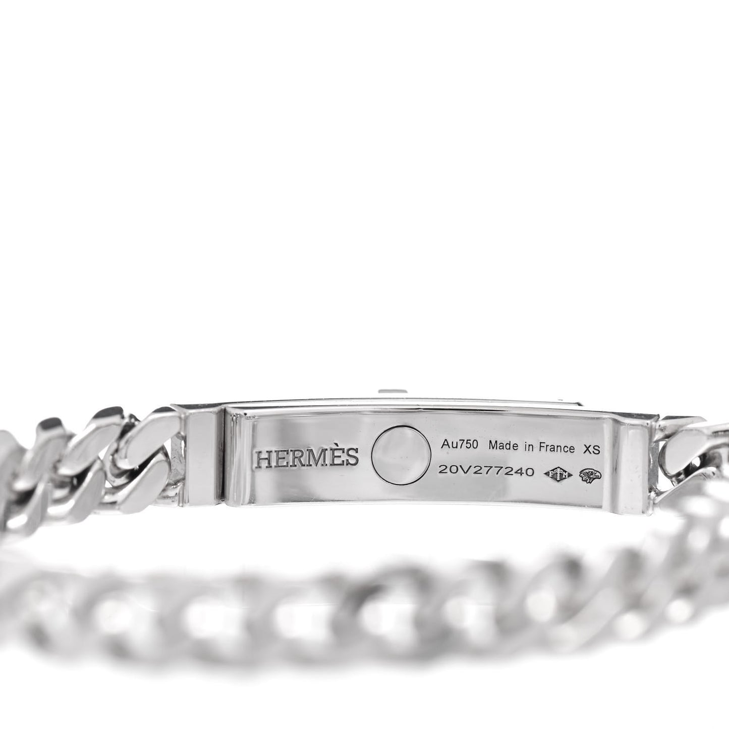 18K White Gold Diamond TPM Kelly Gourmette Bracelet XS