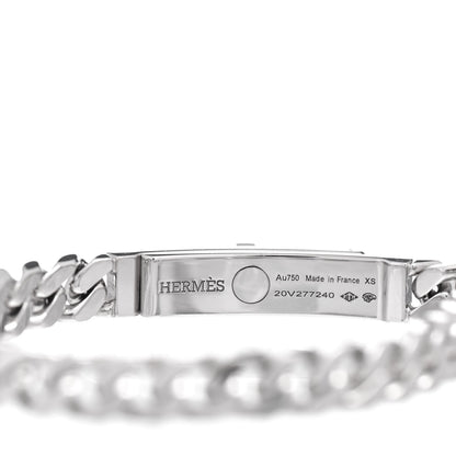 Hermes 18K White Gold Diamond TPM Kelly Gourmette Bracelet XS 4 of 4