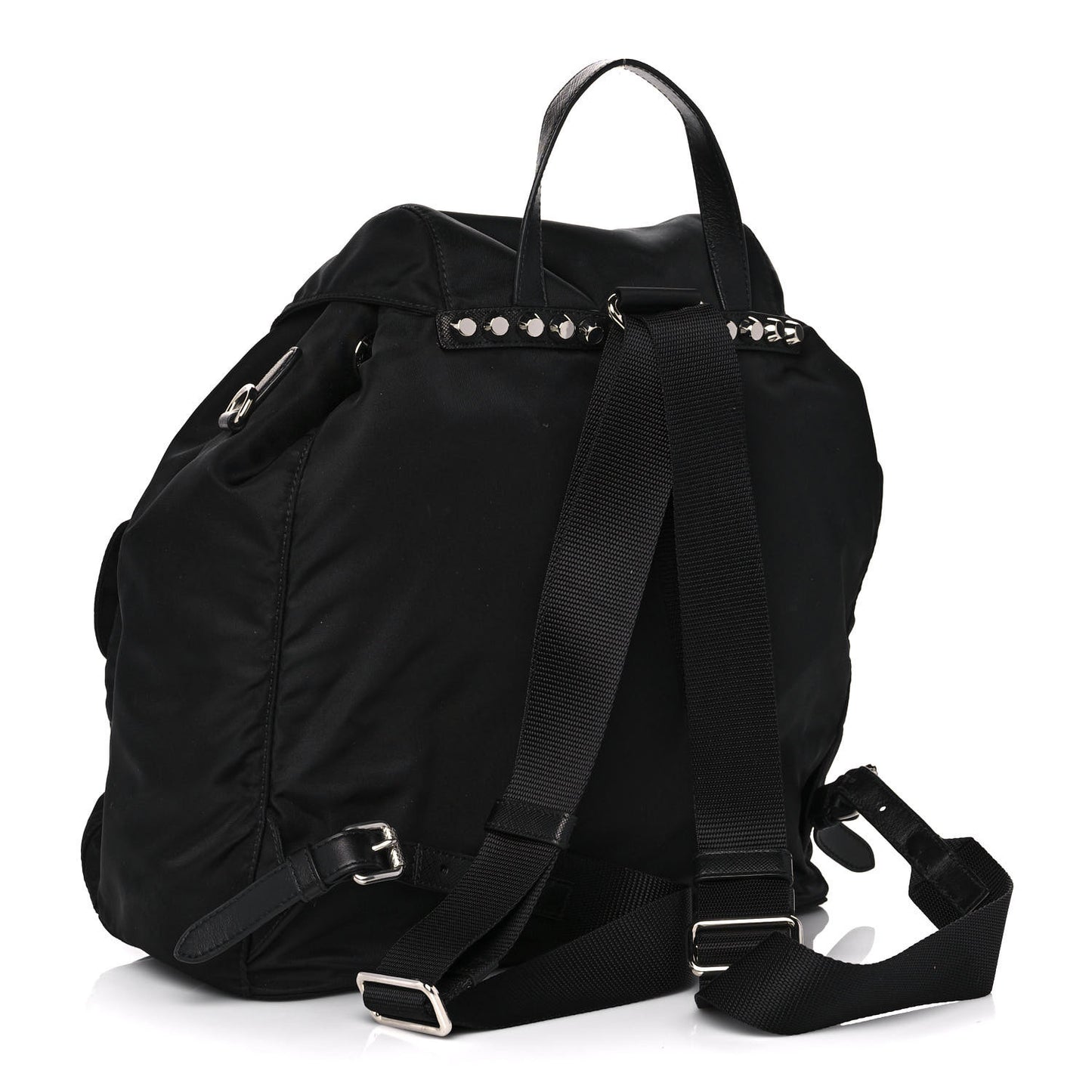 Nylon New Vela Studded Backpack Black