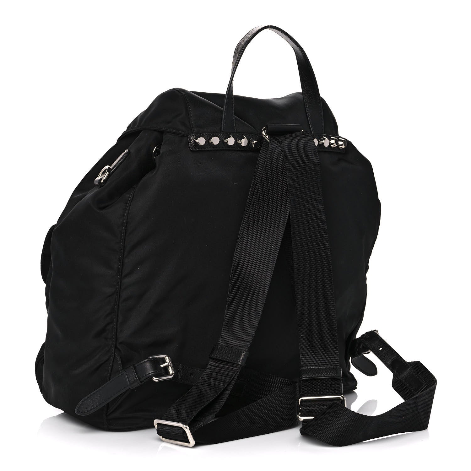 Prada Nylon New Vela Studded Backpack Black 3 of 12