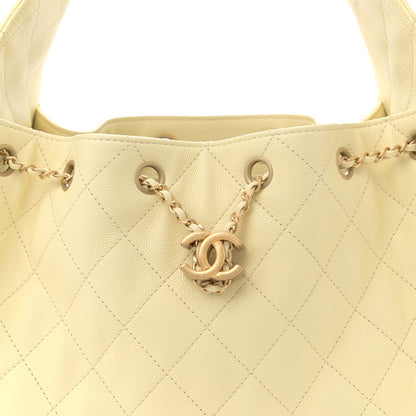 Chanel Caviar Quilted Small Chanel 25 Handbag Light Yellow 8 of 10