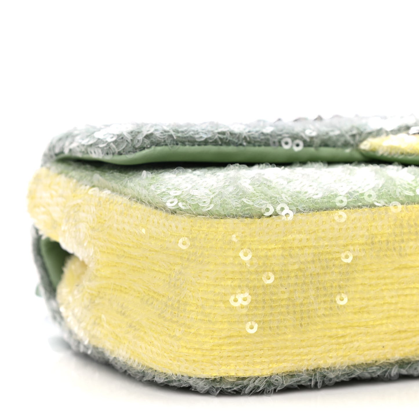 Sequin Mini Waterfall Flap Green Light Green Yellow